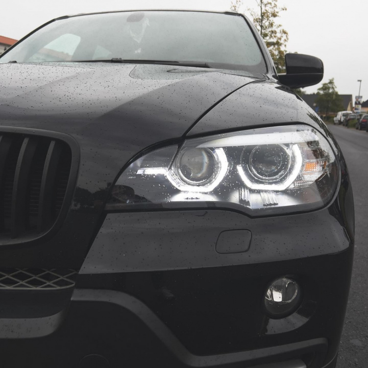 Xenon LED Tagfahrlicht Angel Eyes Scheinwerfer für BMW X5 E70 07-10 schwarz